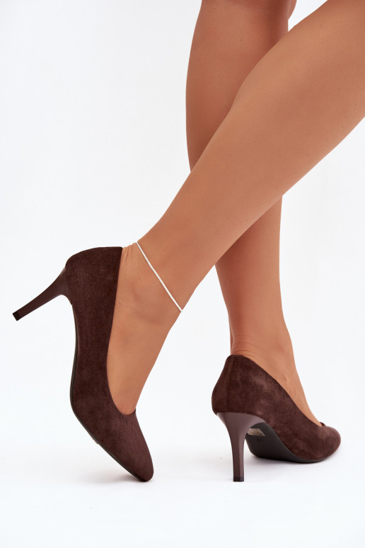 Eco Suede Heels Sergio Leone 1336 Chocolate
