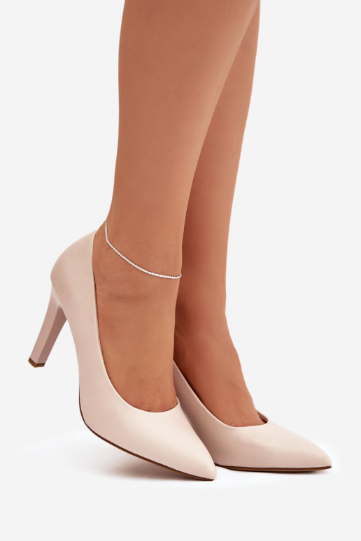 Eco Leather High Heels Sergio Leone 1446 Light Beige