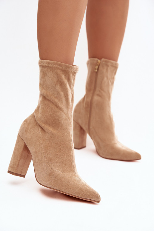 Women's Ankle Boots with Stitches Beige Rosivelle