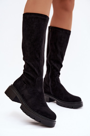 Women's boots from eco suede black Oceana 2