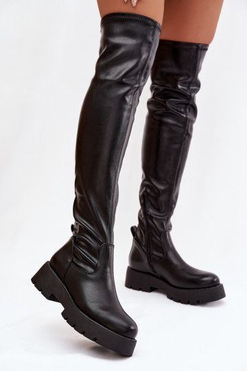 Knee-high Boots With Rhinestones Black Rivessa 2