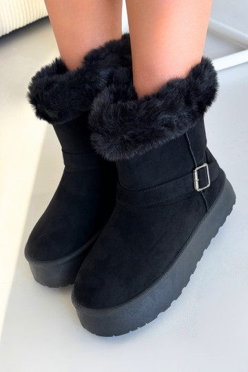 Women's Snow Boots On Platform With Buckle And Faux Fur Czarne Jesella 2