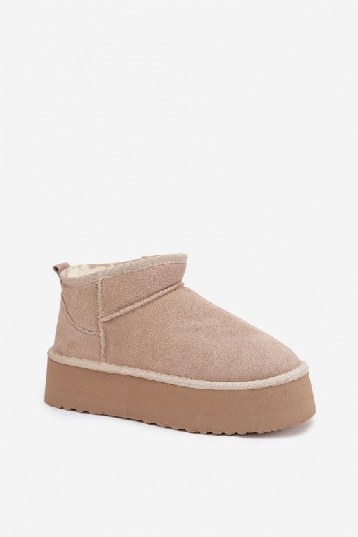Women's snow boots made of natural suede beige Mairene