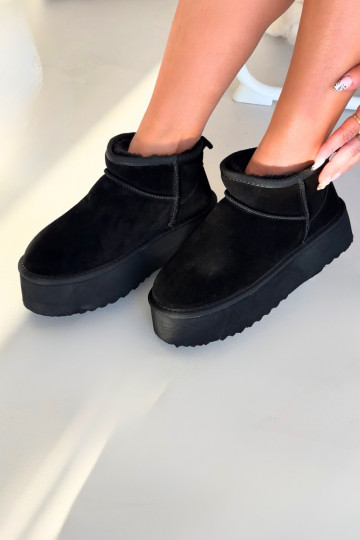 Women's Snow Boots Made of Natural Suede Black Mairene
