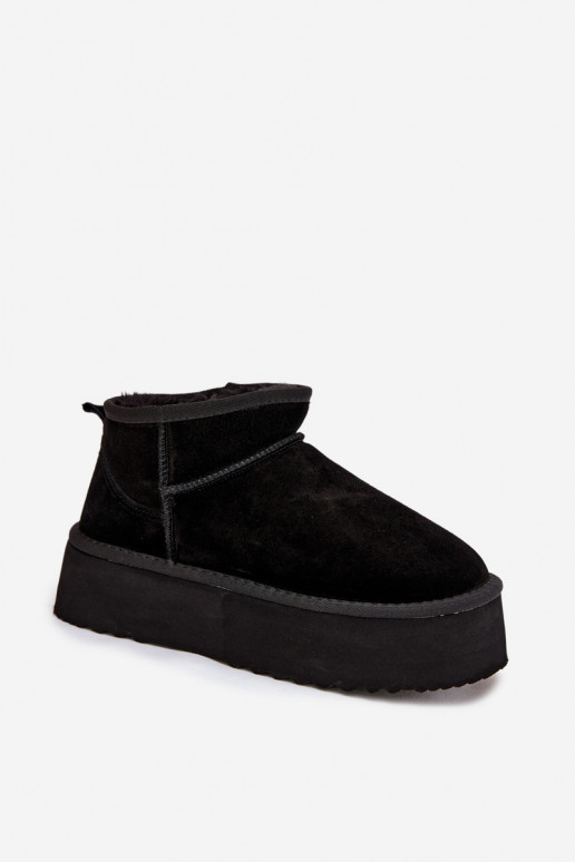 Women's Snow Boots Made of Natural Suede Black Mairene