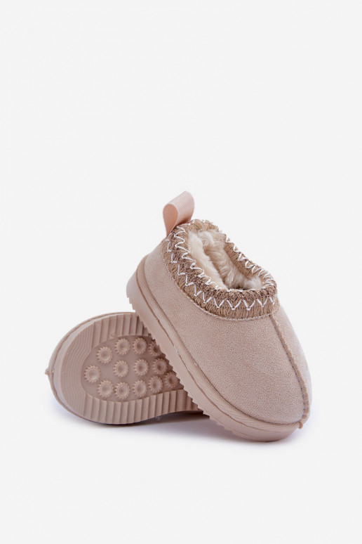 Snow Boots Kids Platform Insulated With Fur Light Beige Vilabria