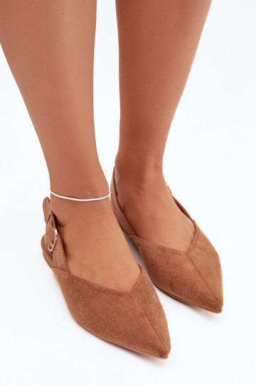 Women's Ballerinas With Clasp Camel Tanelia