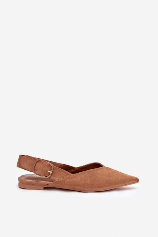 Women's Ballerinas With Clasp Camel Tanelia