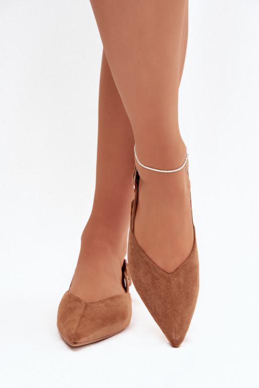 Women's Ballerinas With Clasp Camel Tanelia