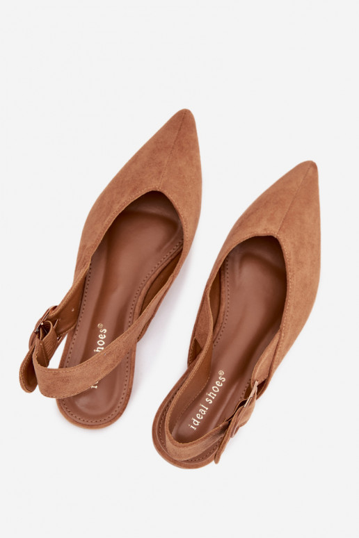 Women's Ballerinas With Clasp Camel Tanelia