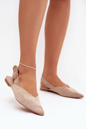 Women's Ballerinas With Clasp Beige Tanelia