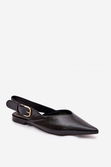 Patent Leather Ballerinas With Clasp Black Rinalle 2