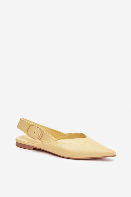 Patent Leather Ballerinas with Buckle Yellow Rinalle