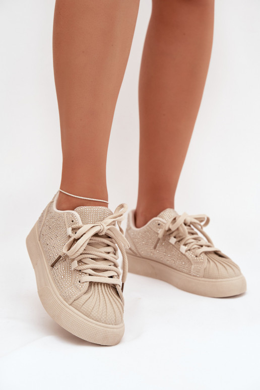 Decorated Women's Sneakers Beige Calissea