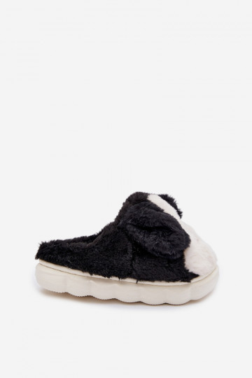 Children's Furry Slippers Dogs Black Farnise 2