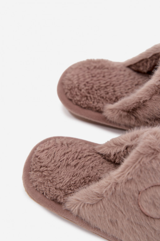 Children's slippers with fur Dark beige Norene