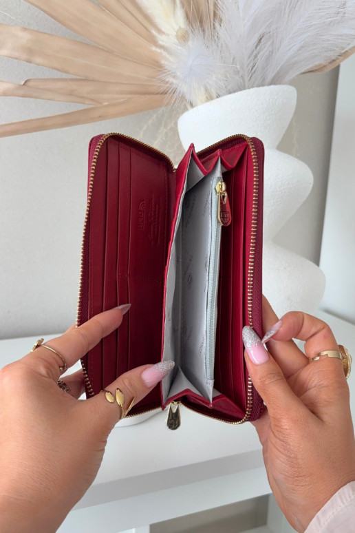 Lacquered Women's Wallet Made of Eco Leather Red Phelina