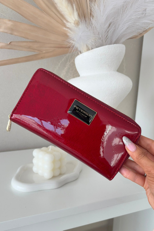 Lacquered Women's Wallet Made of Eco Leather Red Phelina