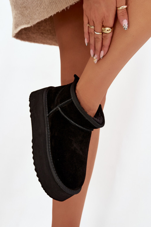 Women's Snow Boots Made of Natural Suede Black Mairene