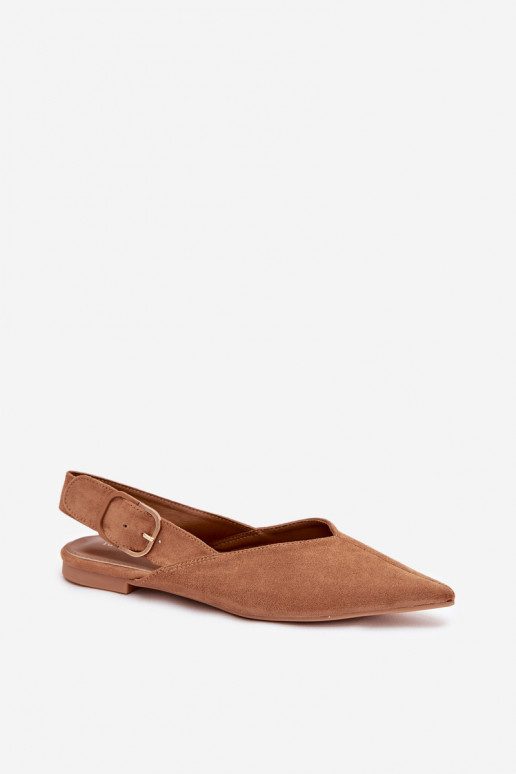 Women's Ballerinas With Clasp Camel Tanelia