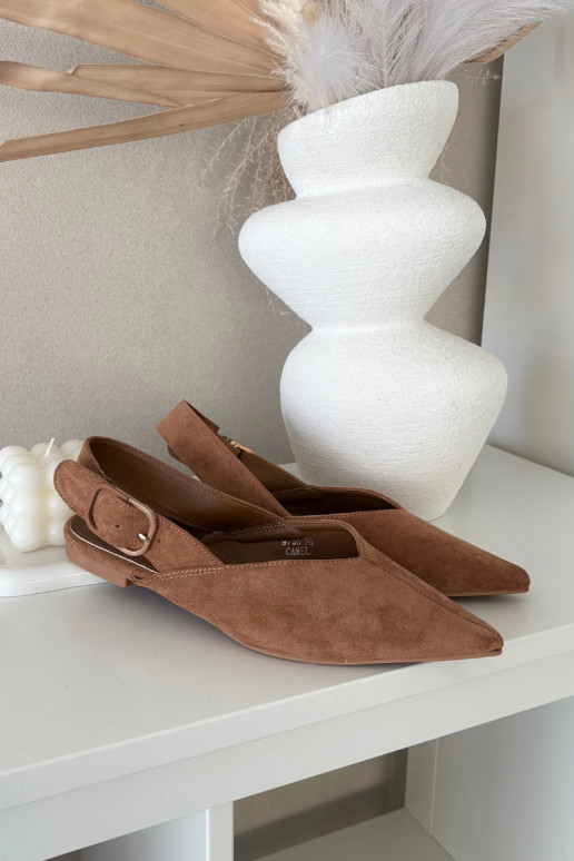 Women's Ballerinas With Clasp Camel Tanelia