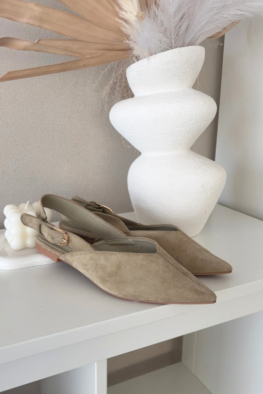 Women's Ballerinas With Clasp Green Tanelia