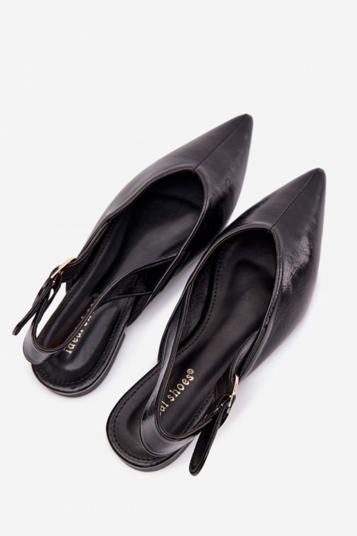 Patent Leather Ballerinas With Clasp Black Rinalle