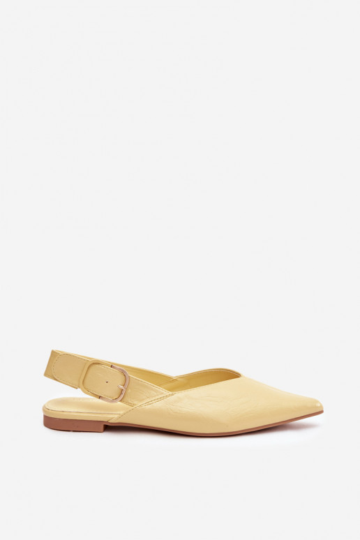 Patent Leather Ballerinas with Buckle Yellow Rinalle