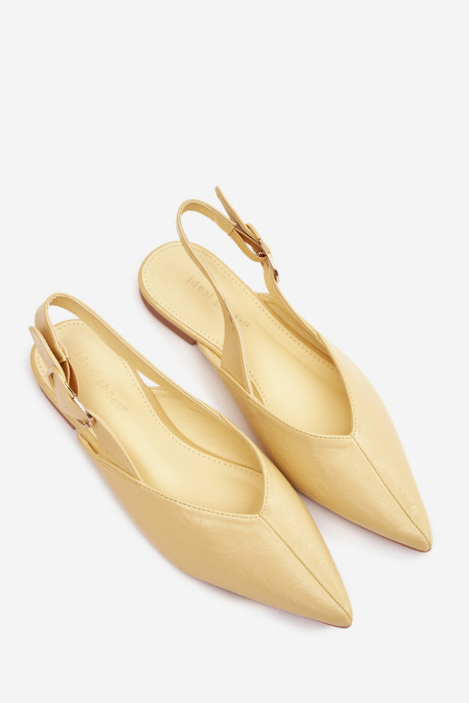 Patent Leather Ballerinas with Buckle Yellow Rinalle