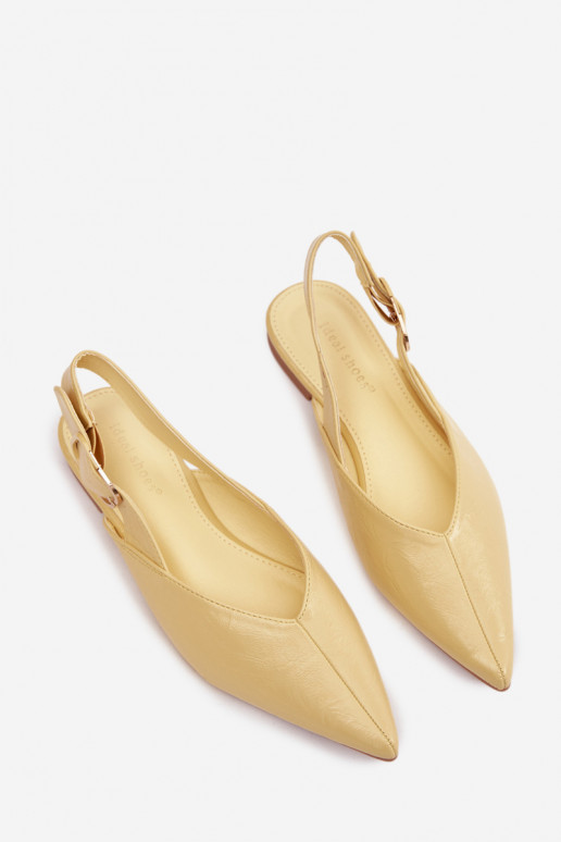 Patent Leather Ballerinas with Buckle Yellow Rinalle