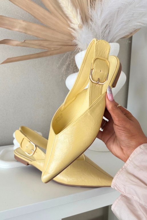 Patent Leather Ballerinas with Buckle Yellow Rinalle