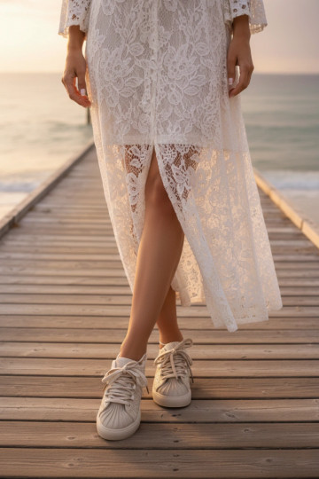 Decorated Women's Sneakers Beige Calissea