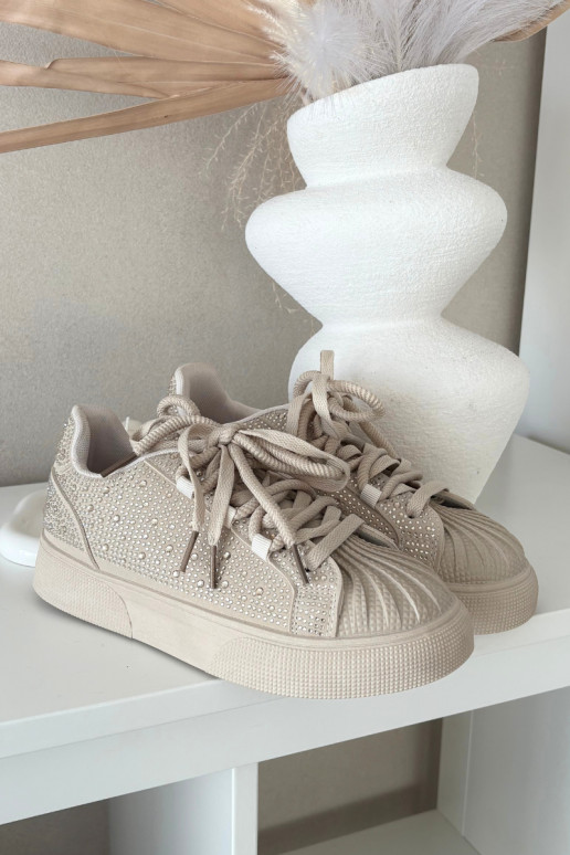 Decorated Women's Sneakers Beige Calissea