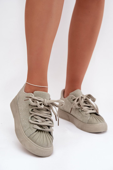 Zdobione Sneakersy Damskie Zielone Calissea 2