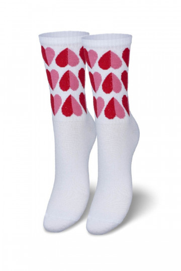 Women's Socks Hearts White