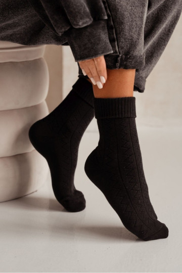 Women's Socks Frotte Zigzag Black