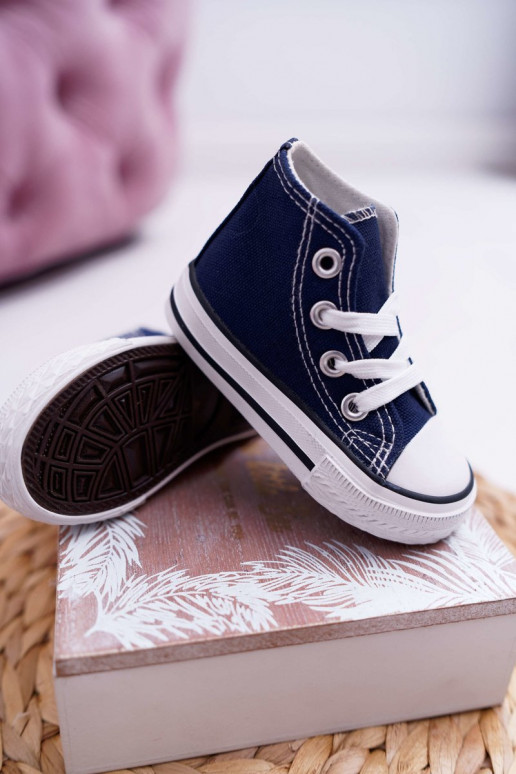 Kids' High Sneakers Navy Blue Filemon