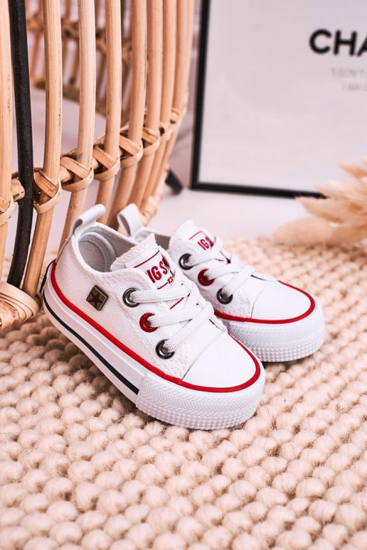 Dziecięce Klasyczne Niskie Trampki BIG STAR HH374193 Białe