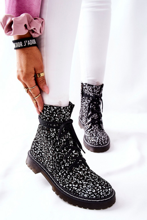 Women's Ankle Boots Maciejka Black and white 01609-48