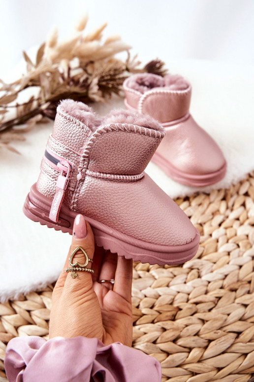 Children's Snow Boots Pink Frosty
