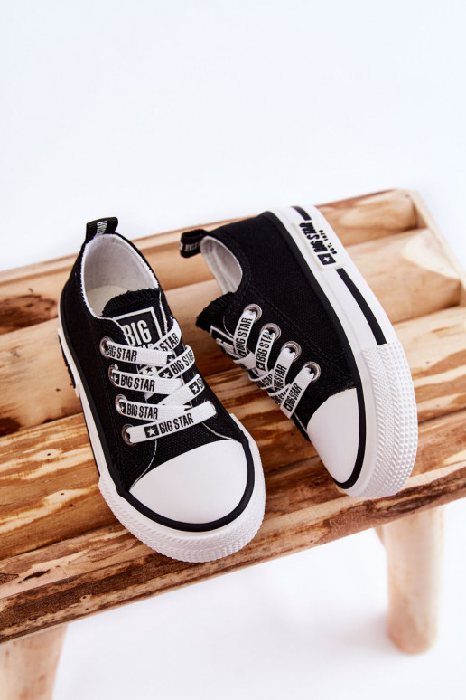 Dziecięce Materiałowe Trampki BIG STAR KK374069 Czarne