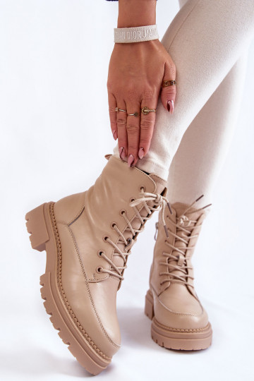 Leather Warm Boots La.Fi 250009TA-QN Beige