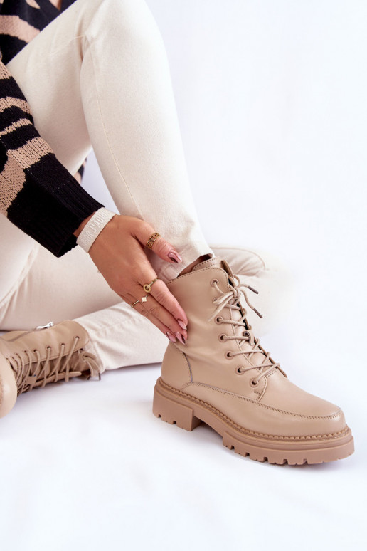 Leather Warm Boots La.Fi 250009TA-QN Beige