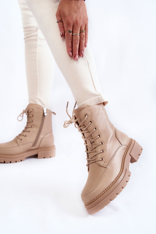 Leather Warm Boots La.Fi 250009TA-QN Beige