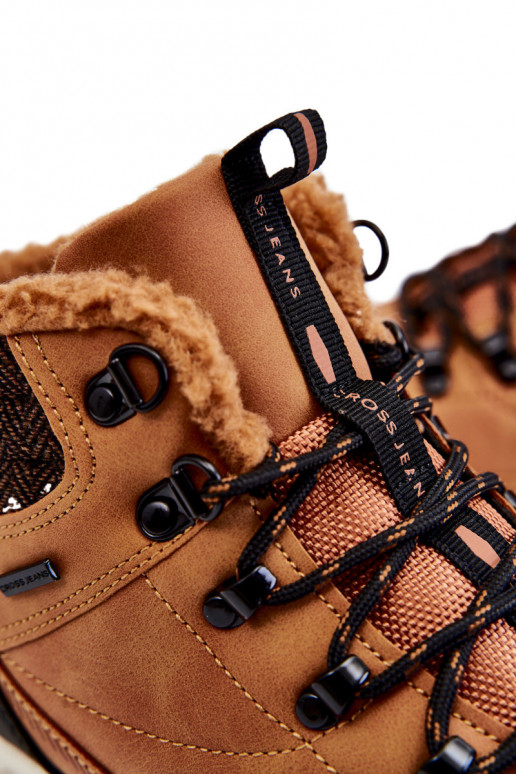 Męskie Ocieplane Botki Buty Trekkingowe Cross Jeans KK1R4021C Camel