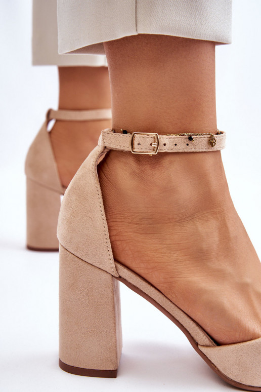 Suede Heel Pumps Beige Lexie