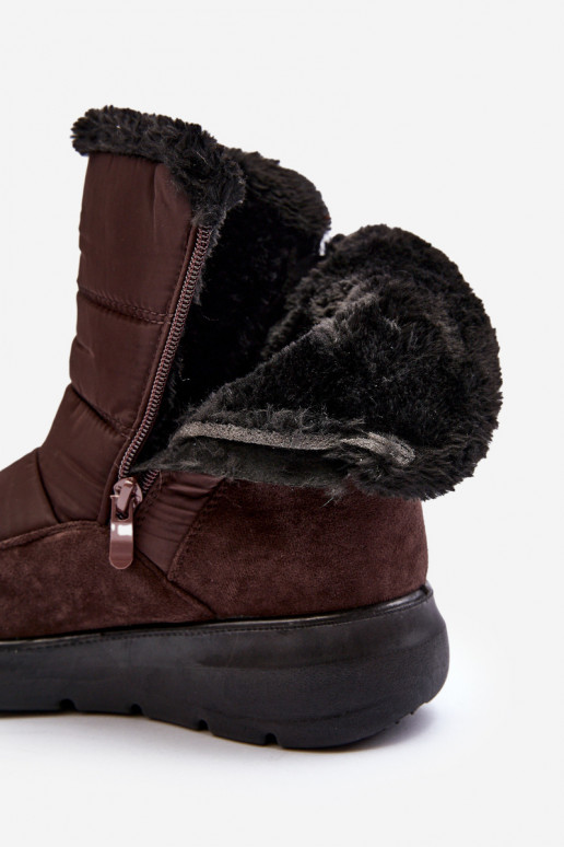 Women's Snow Boots with Fur Brown Primose