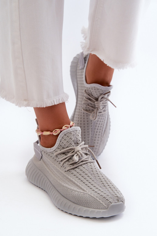 Women's Gray Fabric Slip-On Sports Shoes Nelmarie