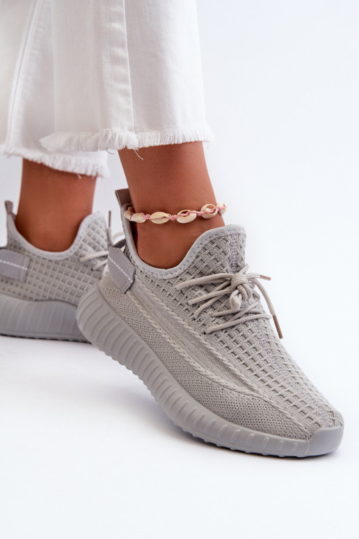 Women's Gray Fabric Slip-On Sports Shoes Nelmarie