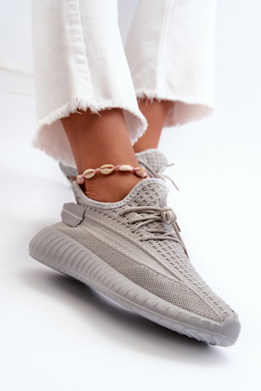 Women's Gray Fabric Slip-On Sports Shoes Nelmarie